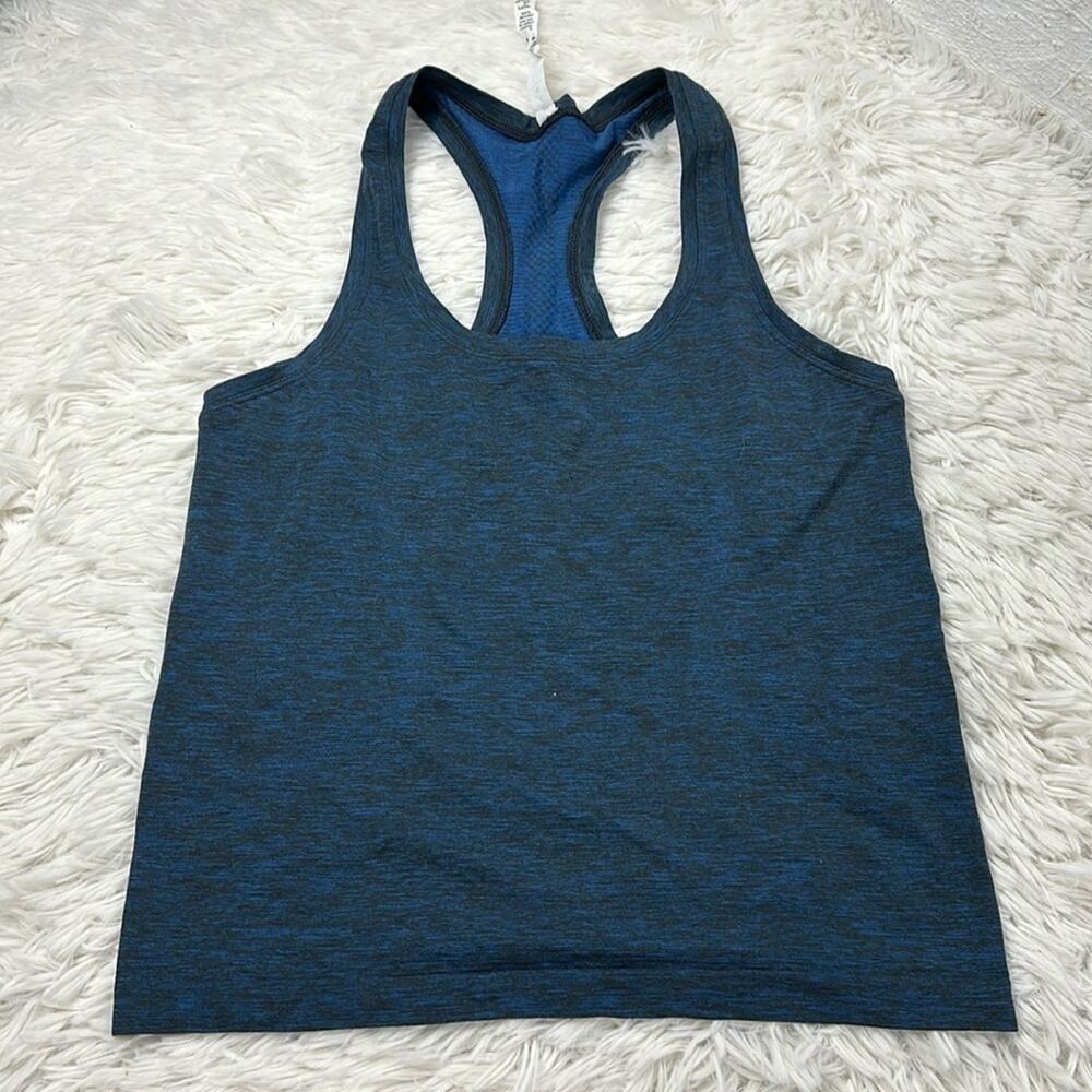 Lululemon Swiftly Tech Tank Heathered Black Blue *Race Length*